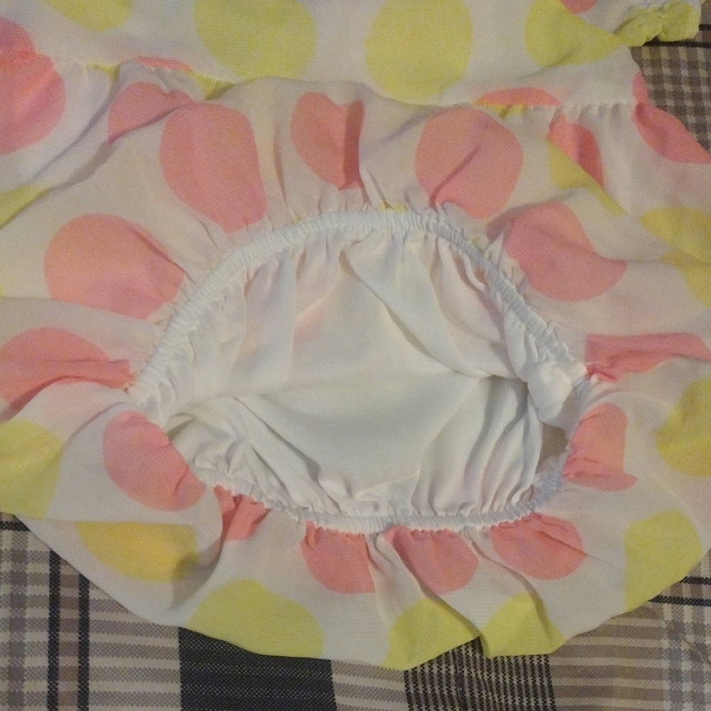 Polka Dot Baby Dress - Yellow & Pink Circles - Picture 5 of 6